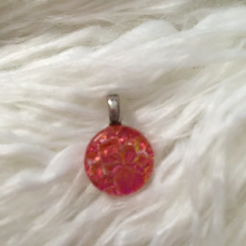 Pink & orange sterling silver charm